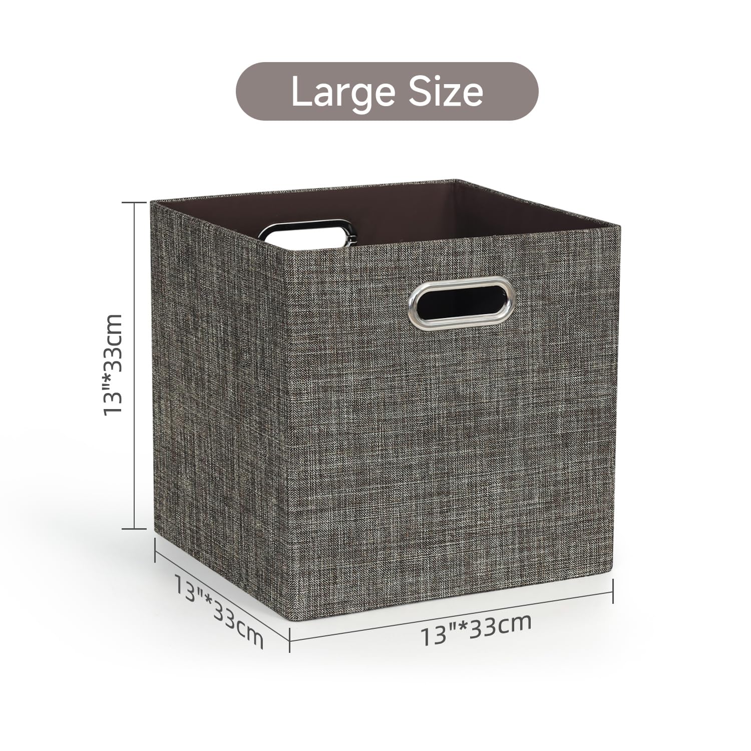 Posprica Storage Basket Bins,13×13 Foldable Storage Boxes Containers for Closet Organizer Shelf Cabinet Bookcase,Thick Fabric Drawer with