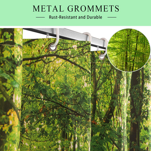 SRJ2018 Woodland Decor Shower Curtain Set Deciduous Forest in Summertime Foliage Sunlight Romantic Holidays Scenics Bathroom Accessories 180x180CM