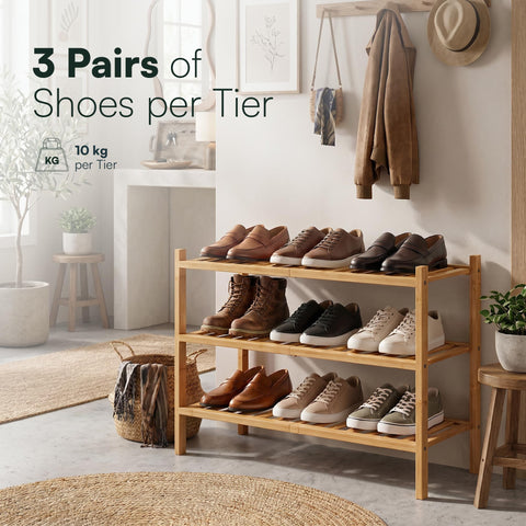 Shoe Rack Wooden - Shoe Storage Organiser - Shoes Rack Shelf Stand