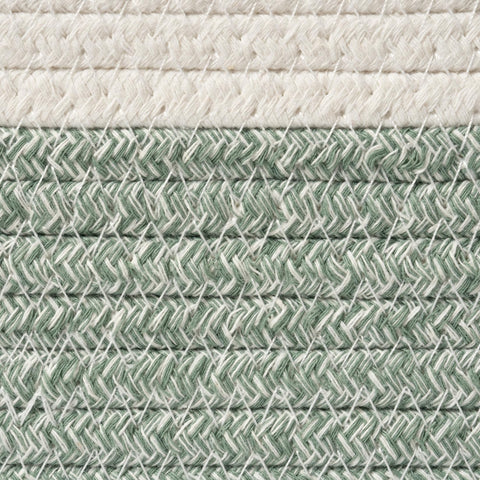 LA JOLIE MUSE Small Cotton Woven Storage Baskets, White & Green, 4 Pack