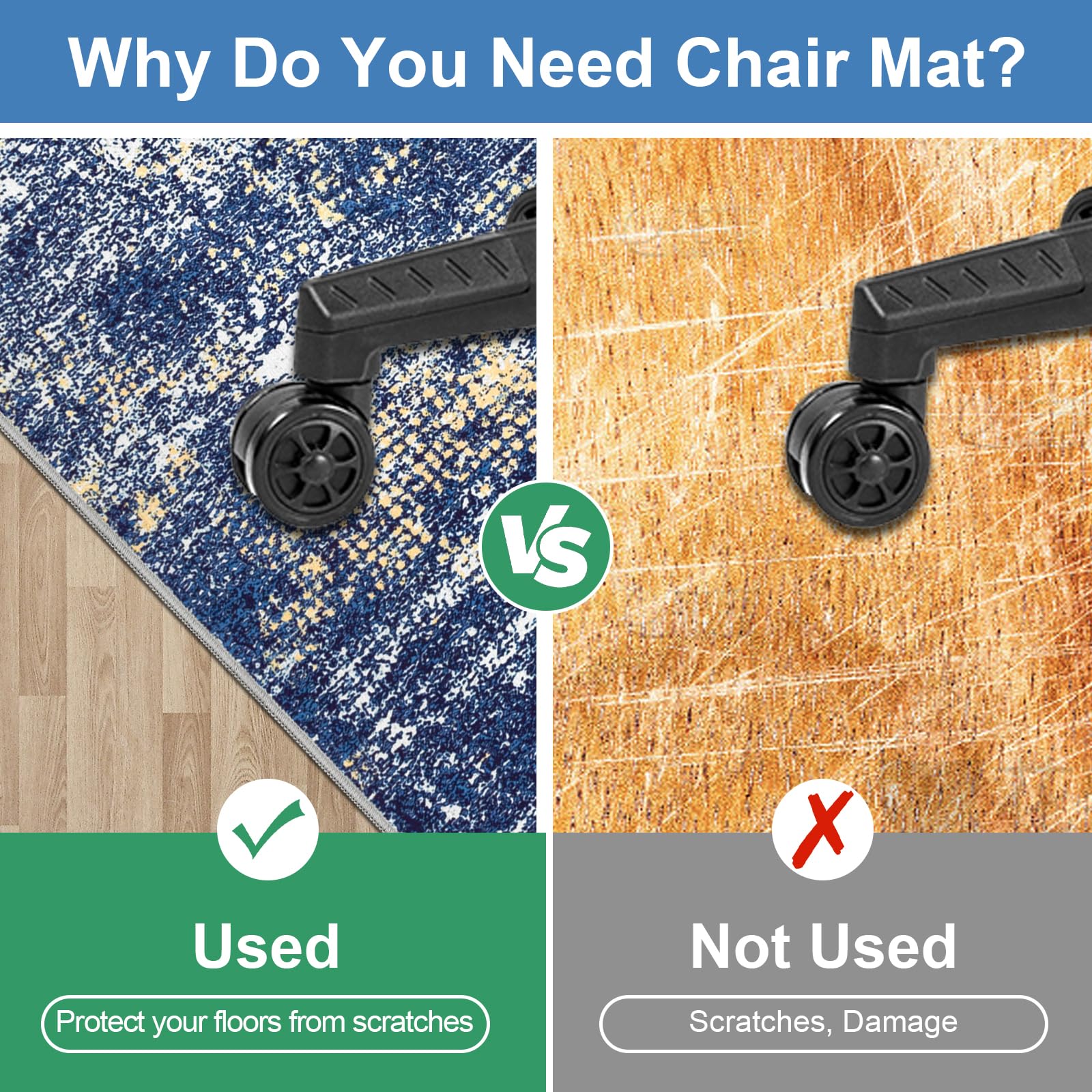 Capslpad Office Chair Mats for Hardwood Floor 90x120cm Non-Slip Modern Abstract Home Multi Purpose Chair Mat Low Pile Floor Protectors Computer Chair