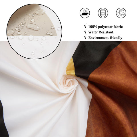GCIREC Shower Curtain, 180x180cm, Terracotta White Mid Century Modern Abstract Art Boho Geometric Waterproof Fabric Machine Washable Bathroom Curtain