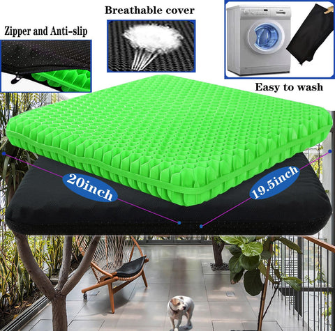 Plus Size Gel Seat Cushion, 50×50×4cm, Large and Thick Supportive Seat Cushion for Pressure Relief for Buttock, Sciatica, Tailbone Pain