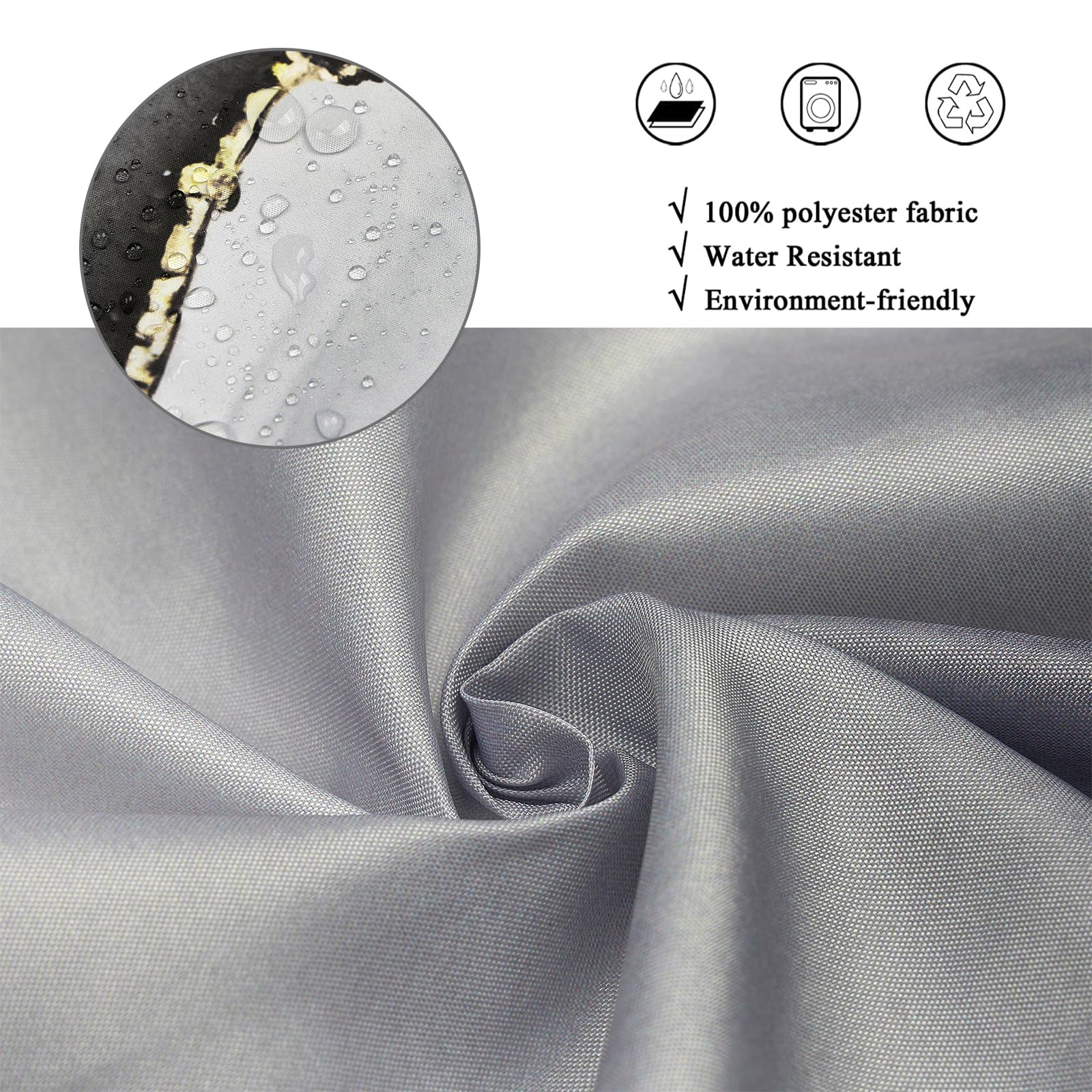 GCIREC Shower Curtain, 180x200cm, Gray Ombre Modern Abstract Art Marble Waterproof Fabric Machine Washable Bathroom Curtain with Hooks