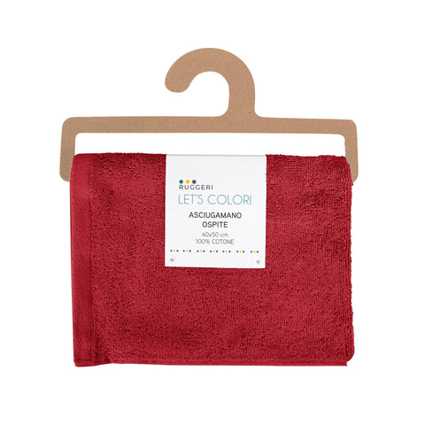 Ruggeri 4 Piece Guest Towel Set, 40x50 cm, Soft Cotton, Red