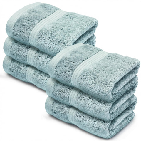 Makooz Luxurious Bamboo Face Flannels Pack of 6-700 GSM Thick Bamboo Face Cloth Towel Set- Silky Soft, Absorbent
