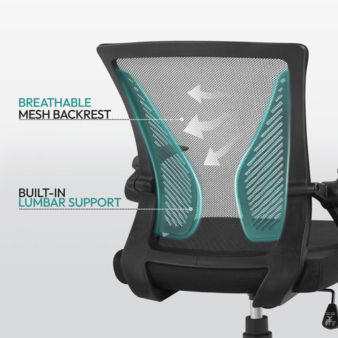 Yaheetech Ergonomic Office Chair, Swivel Desk Chair with Flip-up Armrests