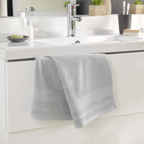 douceur d'intérieur, Hand Towel 50 x 90 cm Pearl Grey, 100% Cotton, Tenderness