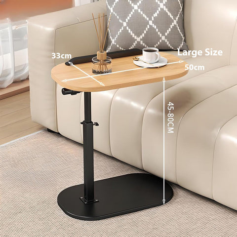 XUDREZ Large Adjustable C Shaped Side Table, Height Adjustable End Table, 360°Swivel Living Sofa Coffee Table for Bed/Bathtub, Rotating Tabletop