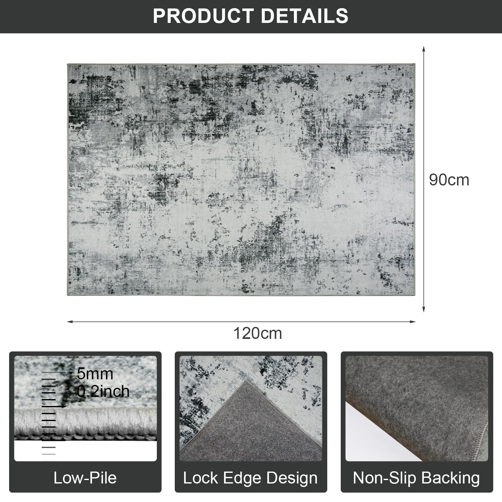Homcomodar Office Chair Mats for Hardwood Floor 90x120cm Computer Chair Mat for Home and Office Floor Mat for Office Chair Non Slip Rubber Mats