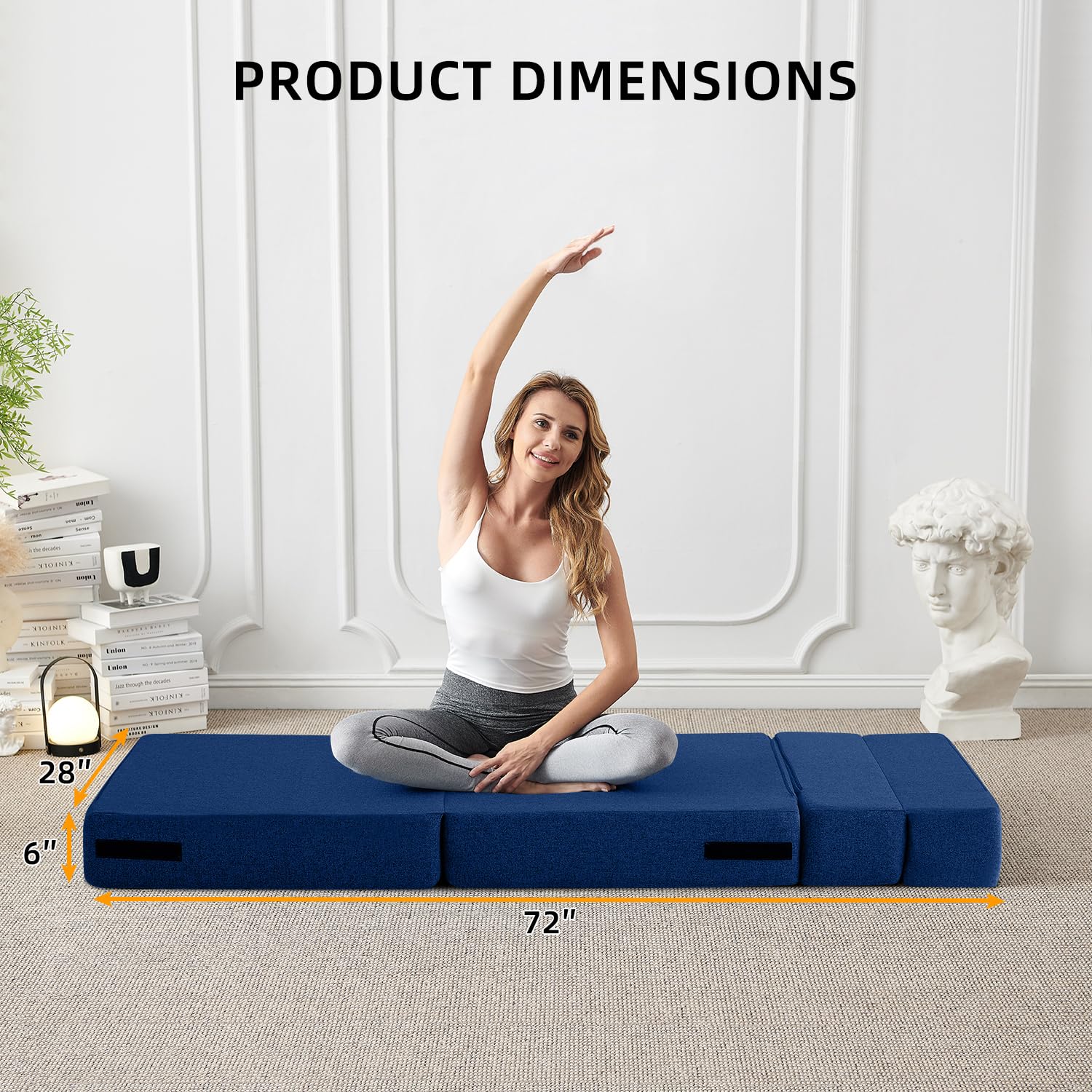 FILUXE Convertible Folding Sofa Bed - Sleeper Chair with Pillow, Modern Linen Fabric Floor & Futon Couch