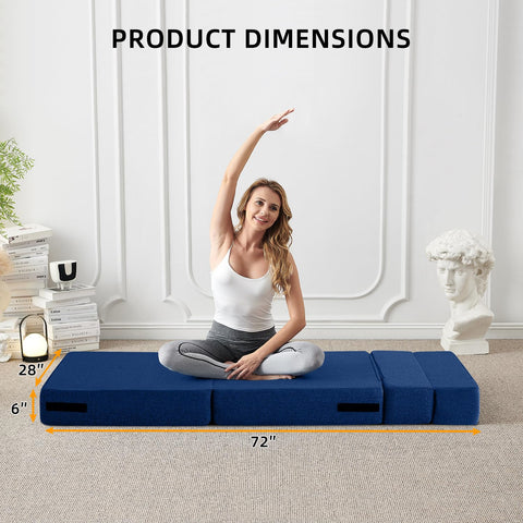 FILUXE Convertible Folding Sofa Bed - Sleeper Chair with Pillow, Modern Linen Fabric Floor & Futon Couch
