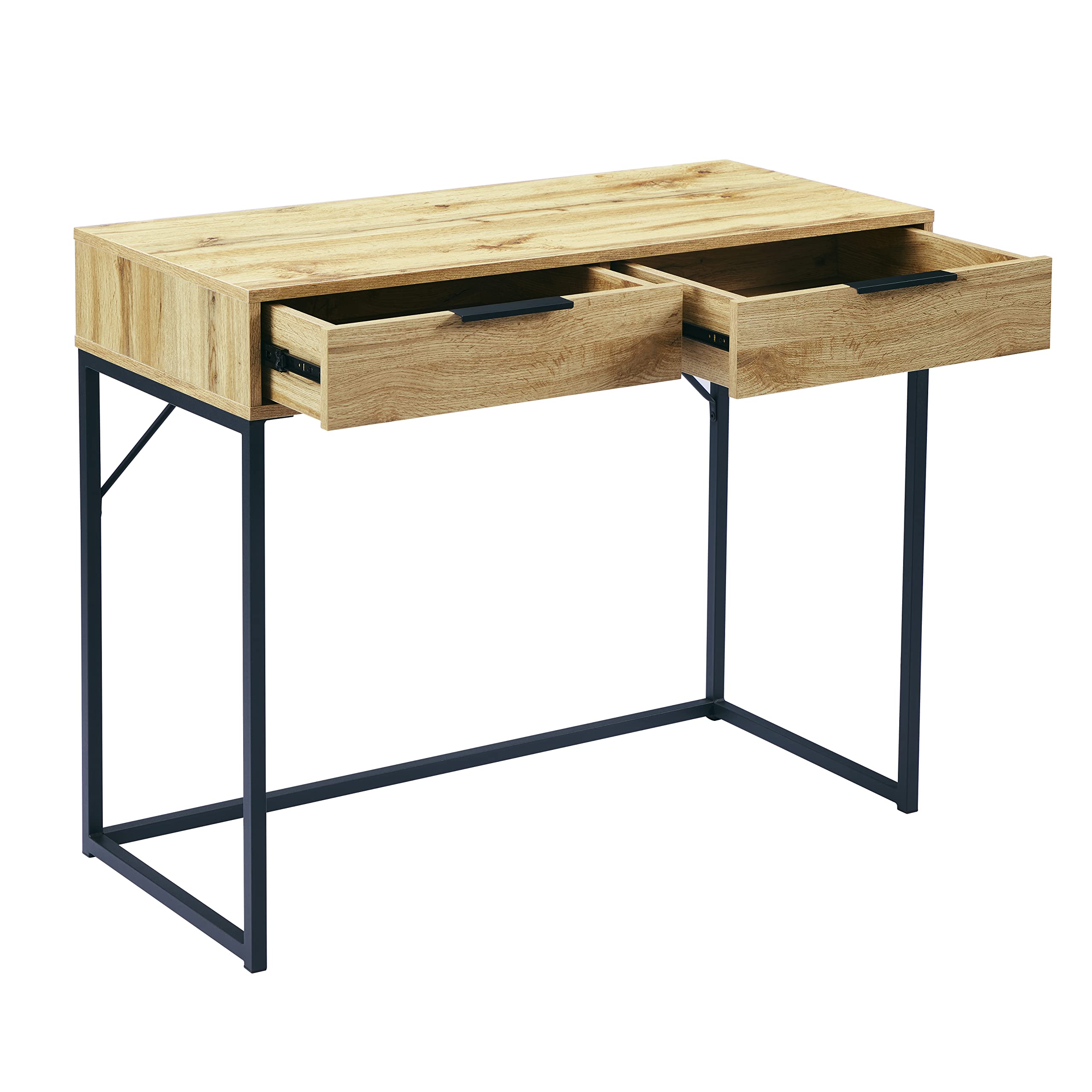 Julian Bowen Bali Dressing Table, 2 Drawer, Light Oak Effect - H80 x W100cm
