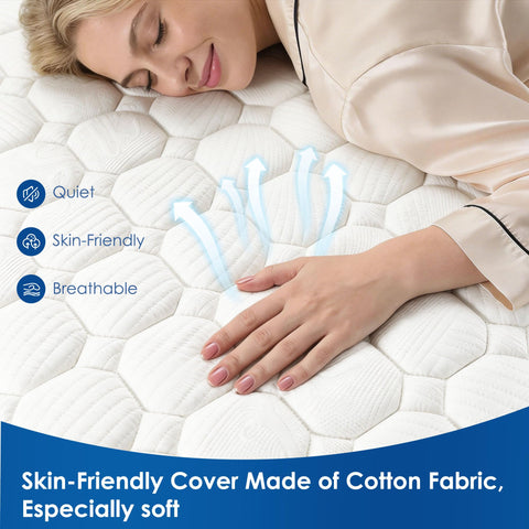 EDIMENS Double Mattress 4FT 6(135x190cm) - 25cm Medium Firm Hybrid with Memory Foam & Open Coil | Orthopaedic Back Support & Pressure Relief