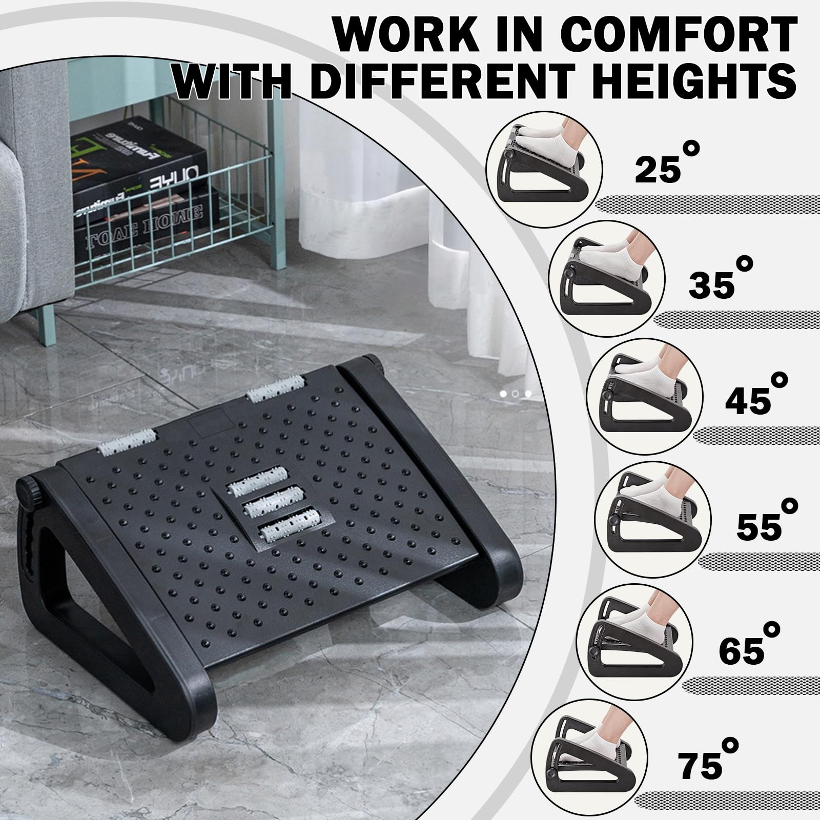 Eidoct Foot Rest Under Desk, Ergonomic Under Desk Foot Rest