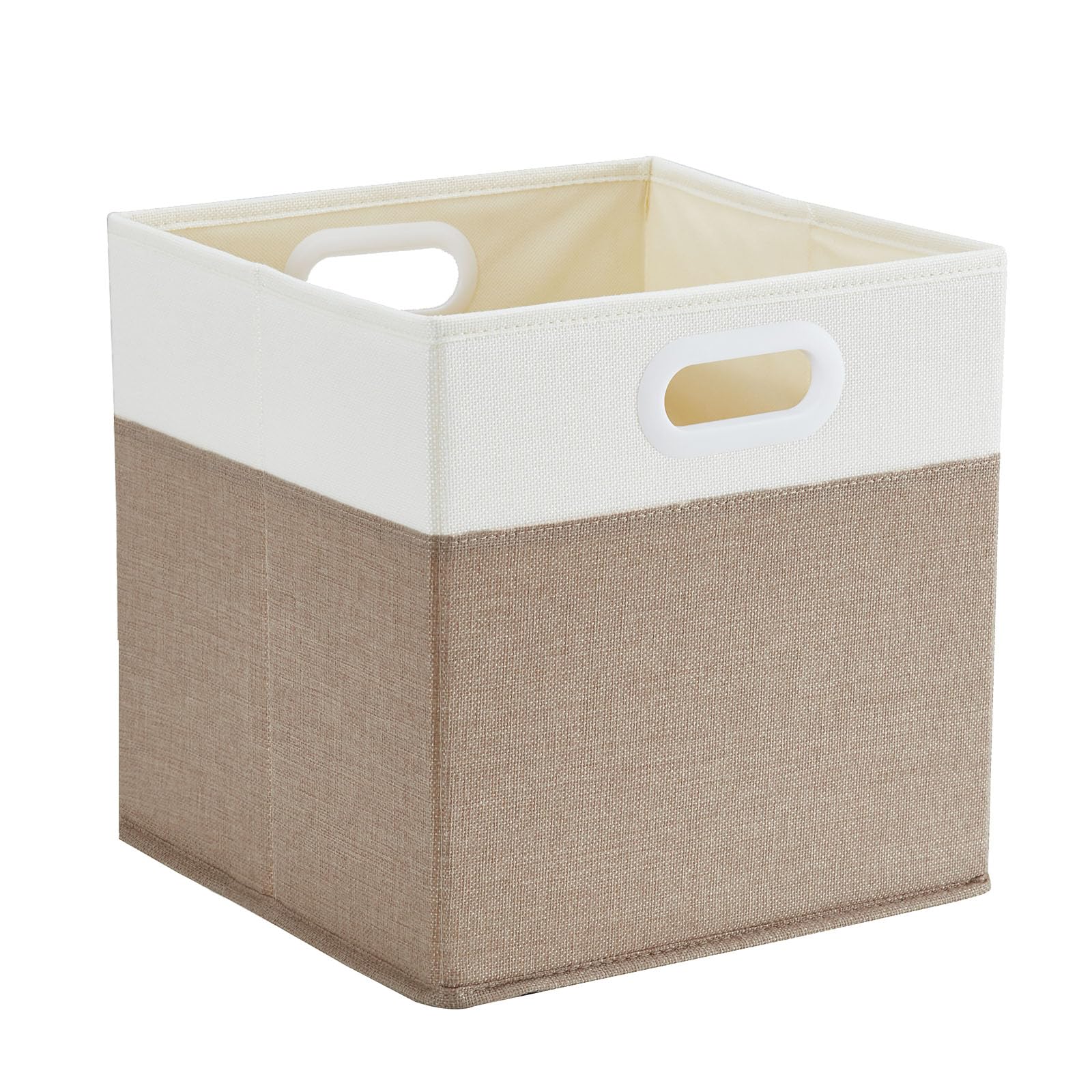 Mangata Cube Storage Box 25x25x25cm, Light Khaki Cream White, 1Pc