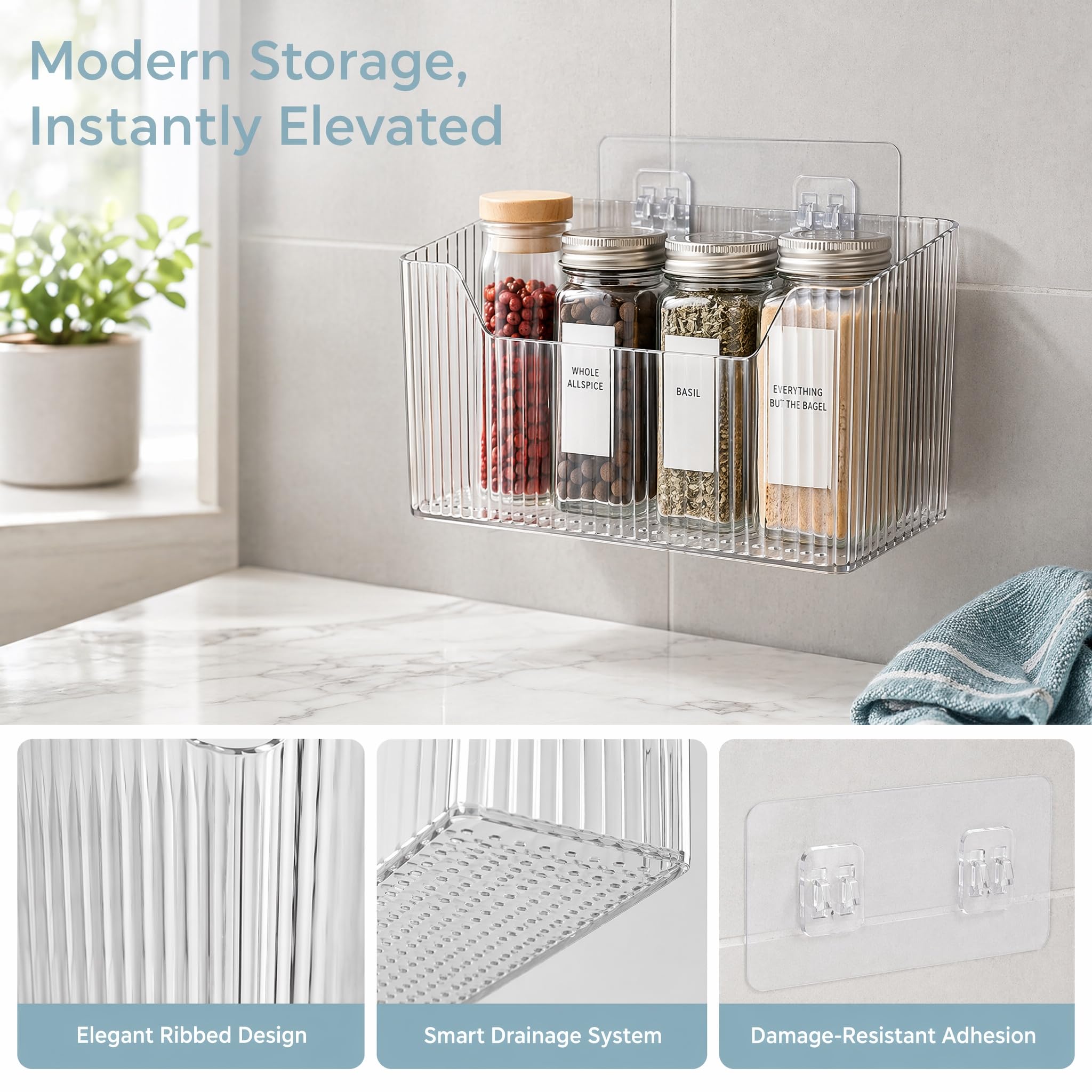 Xygobla 2 Pcs Self Adhesive Cabinet Door Organiser