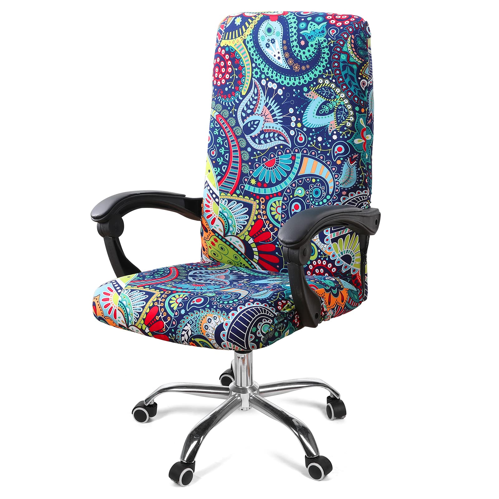 smiry Stretch Printed Computer Office Chair Covers, Soft Fit Universal Desk Rotating Chair Slipcovers
