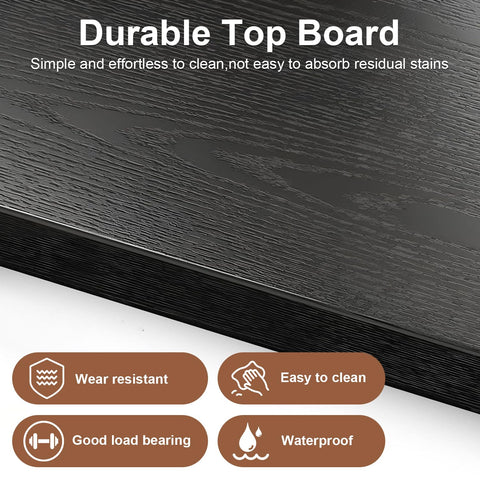 Forthcan TV Stand Cabinet, TV Unit with 5 Drawers, 140 cm, All Black