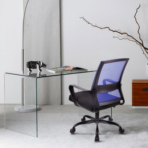 T-THREE.Adjustable office chair, ergonomic mesh swivel seat, with lumbar support, height adjustment, 360° rotation, and tilt function