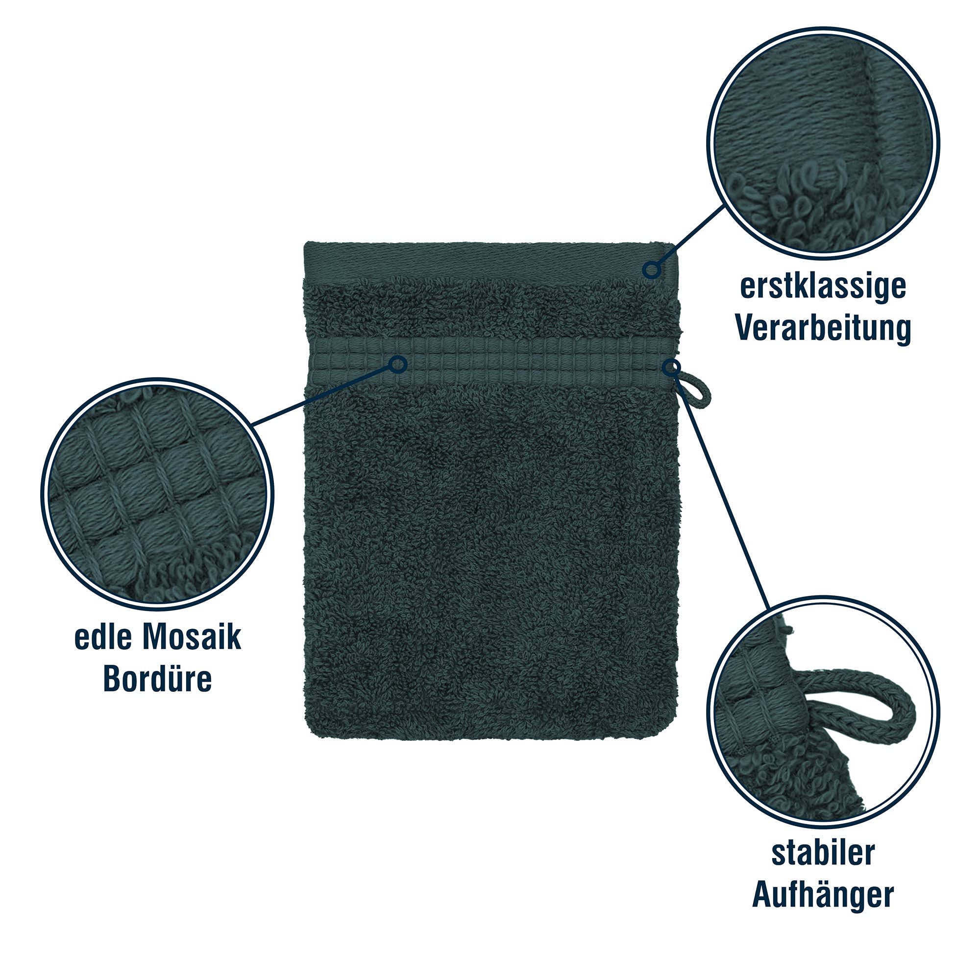 Merana Rome Washcloth Set Absorbent Soft and Lint- Terry Wash Mitts in Luxury Quality Heavy Organic Cotton 590 GSM
