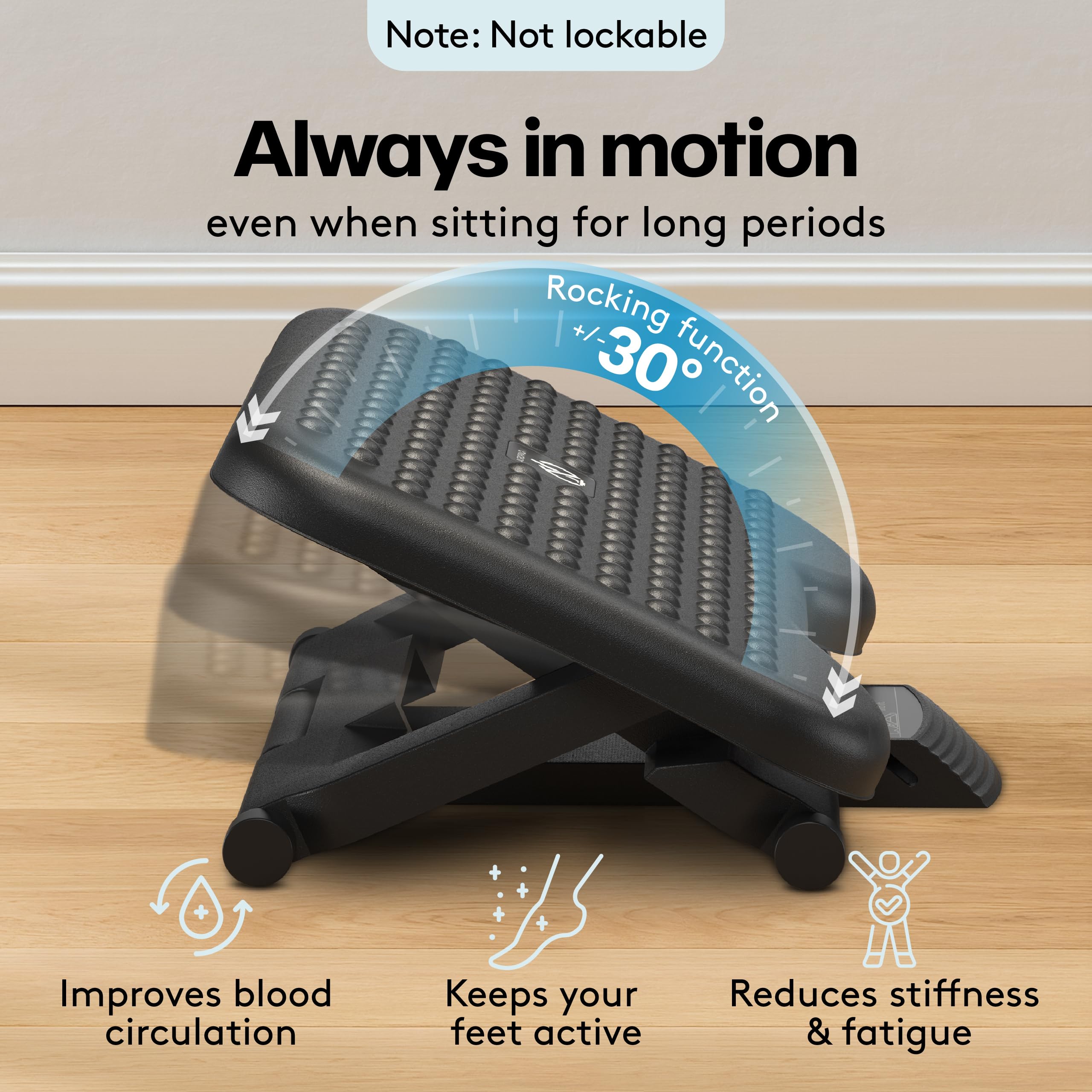 ACROPAQ Foot Rest Under Desk - 3 Adjustable Heights, Massage Surface Texture - Desk Foot Rest, Footrest