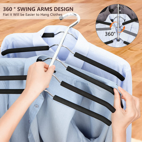5 in 1 Multi-Layer Metal Hanger Multi-Layer and Multifunctional Organizer with Non-Slip Sponge for Jeans Skirts T-Shirts Trousers Storage for Clothes