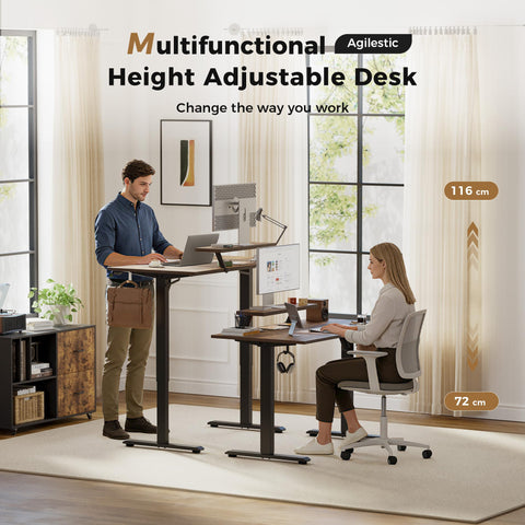 Agilestic Eletric Height Adjustable Desk, Movable Monitorstand, 140x60cm