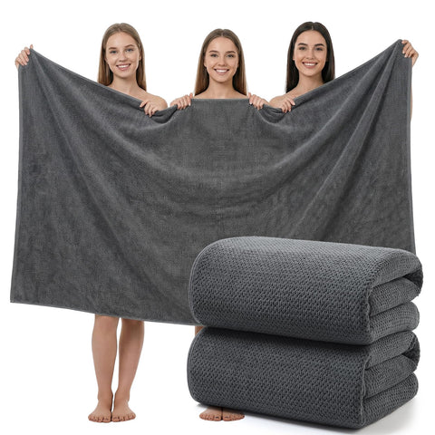 REDKISS 2-Pack Extra Large Bath Towels-100x200CM Microfibre Towel for Adult