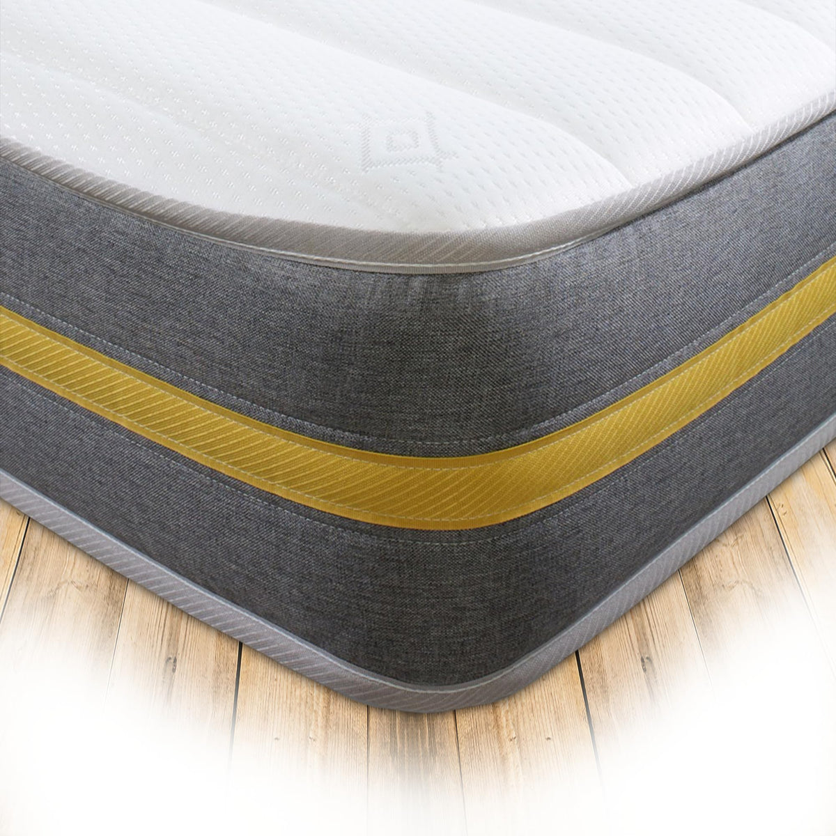 Starlight Beds Lunar Luxe Grey Sprung Hybrid European Small Single Mattress