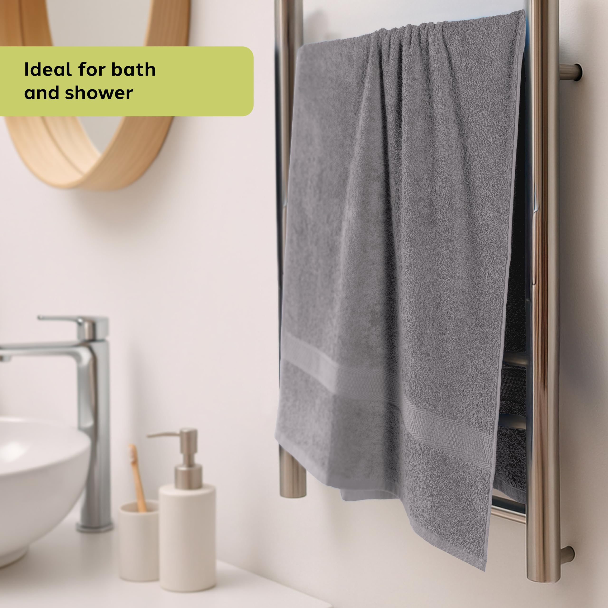 Caleffi 3X Large Bath Towel Set, 55x105cm, 100% Cotton Bath Set - Soft and Absorbent, Great for Bathroom, Face and Daily Use, Shower Towel