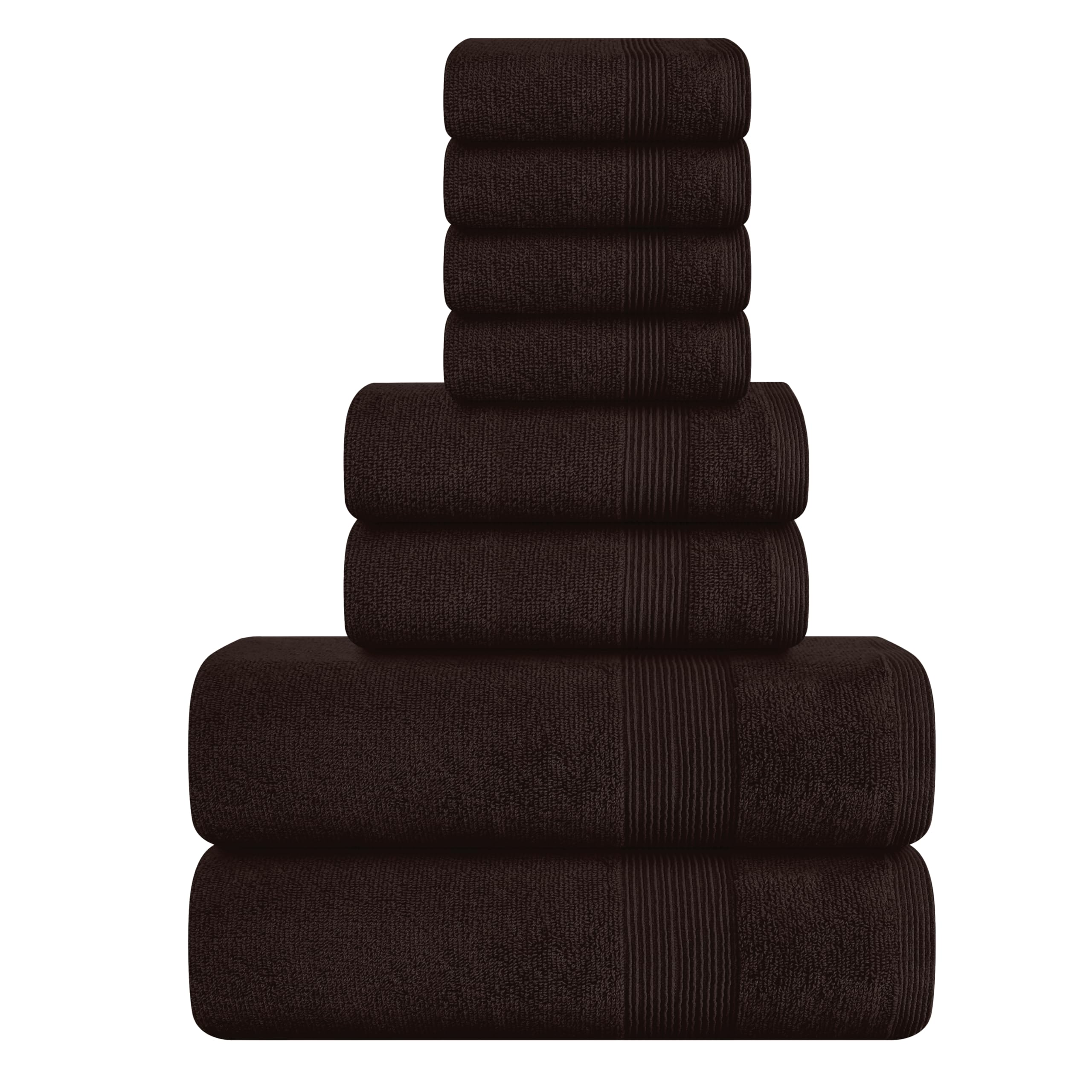 Elvana Home 8 Piece Towel Set 100% Ring Spun Cotton, 2 Bath Towels 27x54, 2 Hand Towels 16x28 and 4 Washcloths 13x13