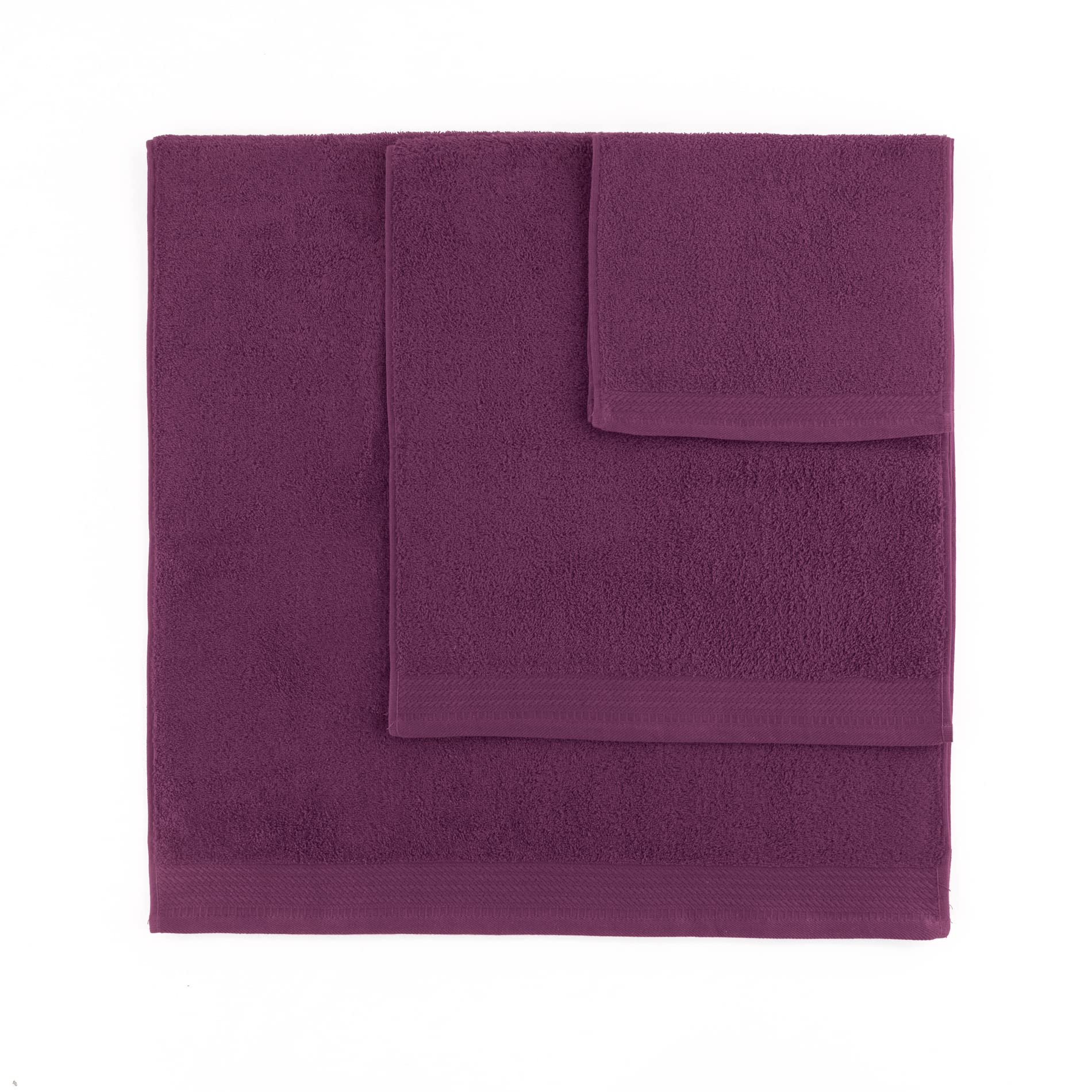 Top Towel - Premium - Large Bath Towels - Bath Towels -2 Hand Towels -50 x 100 cm - 100% Cotton - 600 g - Eggplant