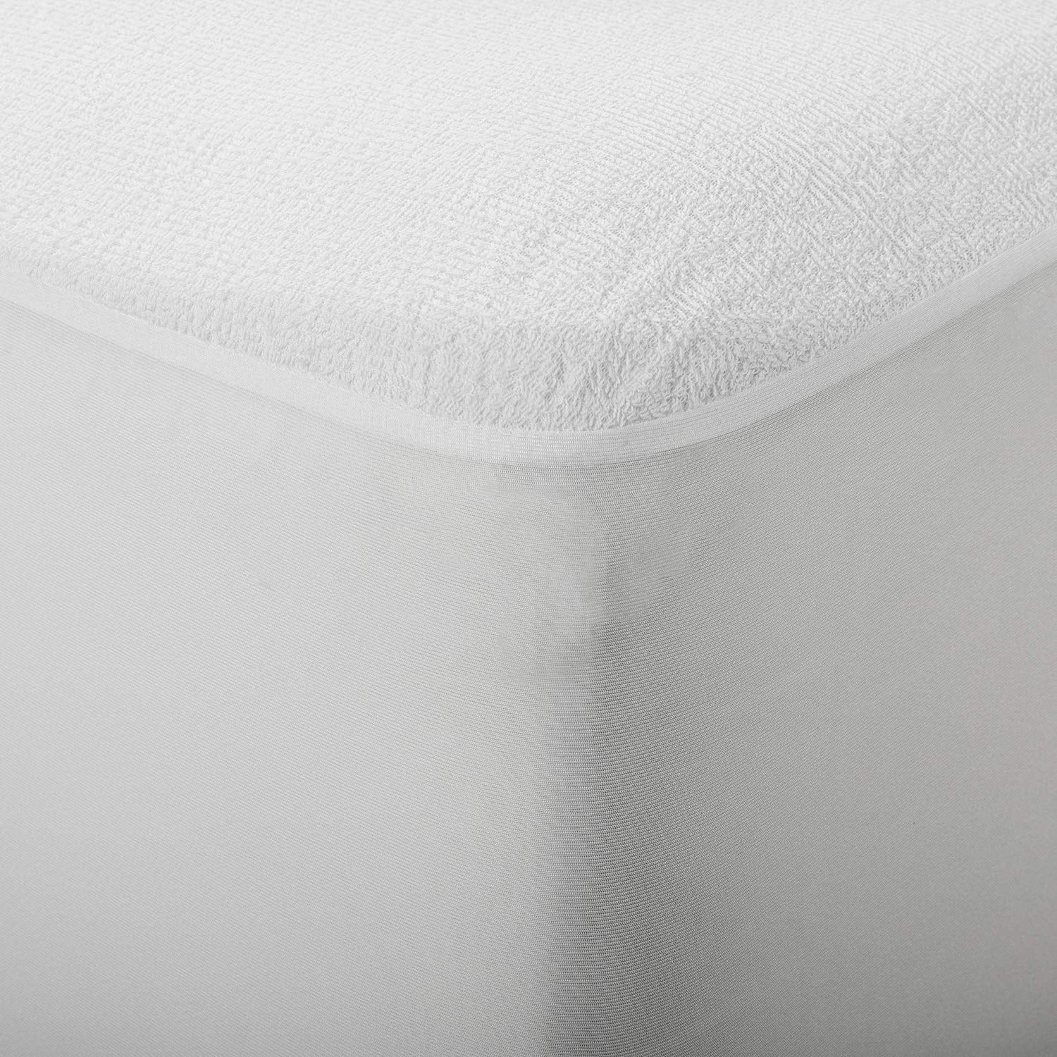 Pikolin Home PP05 Waterproof and Breathable Terry Mattress Protector 100% Cotton, white, 160 x 190/200 cm