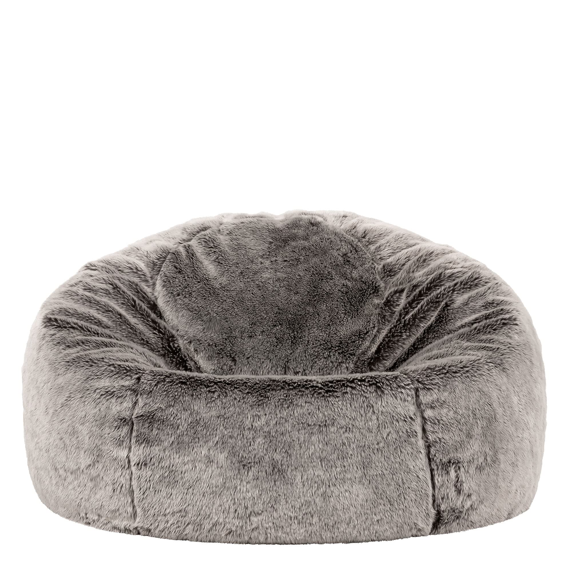 icon Kingston Faux Fur Fluffy Bean Bag with Filling Included, Grey