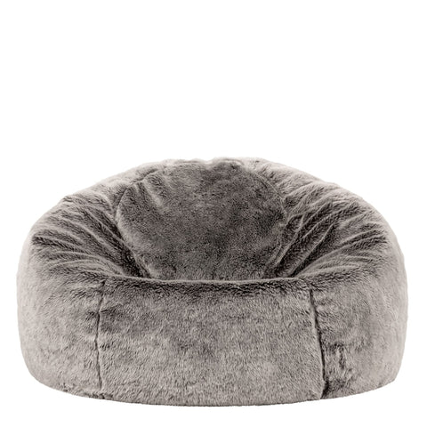 icon Kingston Faux Fur Fluffy Bean Bag with Filling Included, Grey