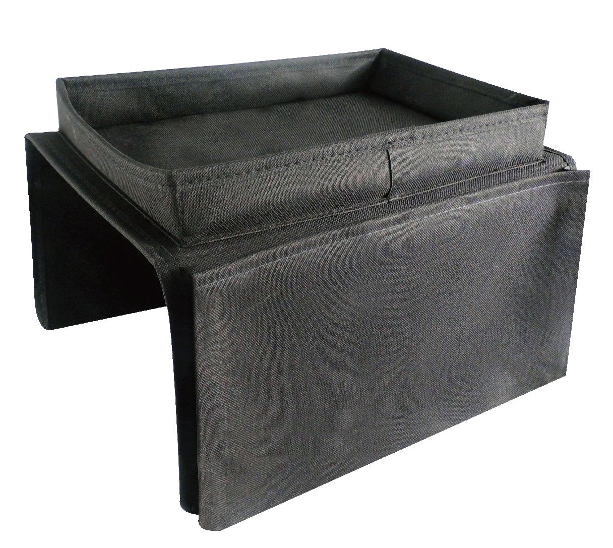 iN HOME Armrest Organiser with Table top for Snacks and Drinks - Sofa Arm Tray with Remote Control Holder - 6 Pocket Easy Access Storage for Books