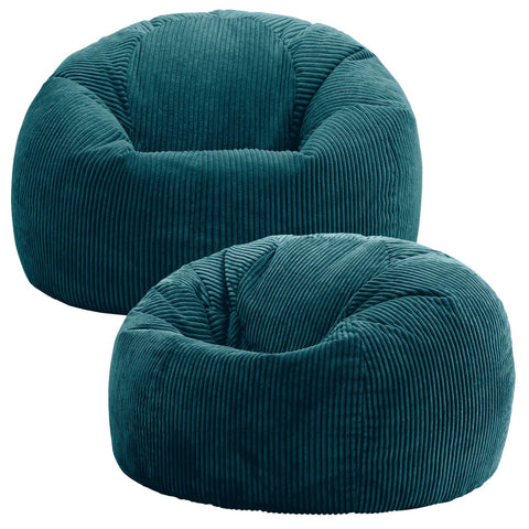 icon Kingston Cord Bean Bag with Filling Included, Set of 2, Teal