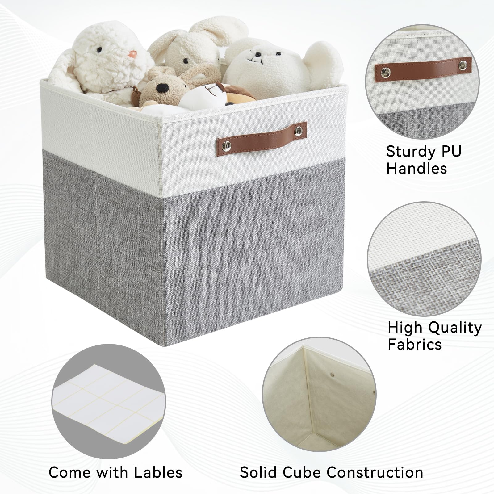 Bagnizer Collapsible Fabric Cube Storage Boxes, 33 x 33 x 33 cm, 4 Pack