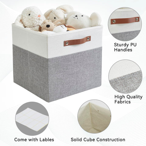 Bagnizer Collapsible Fabric Cube Storage Boxes, 33 x 33 x 33 cm, 4 Pack