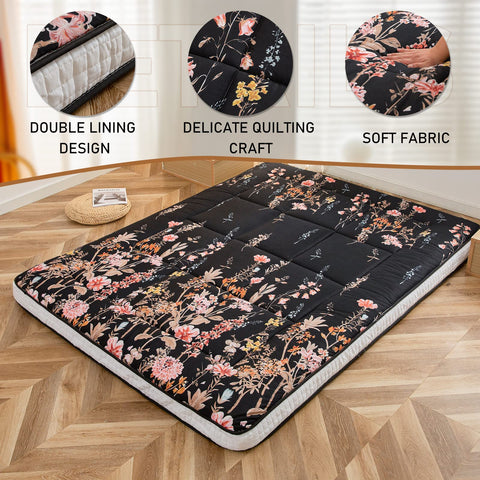MAXYOYO Futon Mattress, Padded Japanese Floor Mattress Quilted Bed Mattress Topper