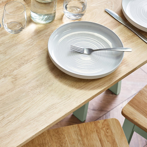 Julian Bowen Linwood Dining Table for 4, Sage Green/Wood - H75xW114xD68cm