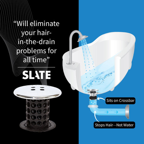 TubShroom Tub Drain Protector Hair Catcher Strainer Snare Silicone Black Standard