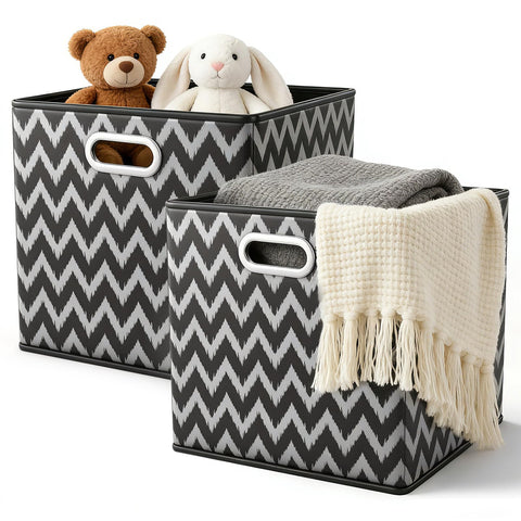 ARVINKEY 2 Pack Foldable Storage Boxes, 20L Non-Woven Fabric Storage Cubes with Handles