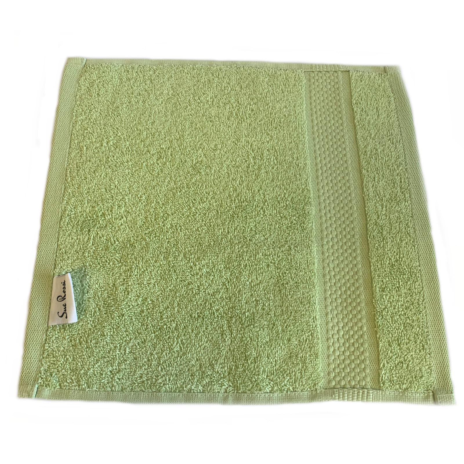 Sue Rossi Face Cloths Pack of 2 or 6, Turkish Combed Cotton, 30cm x 30cm Wash Cloth Fingertip Flannel, Soft & Absorbent
