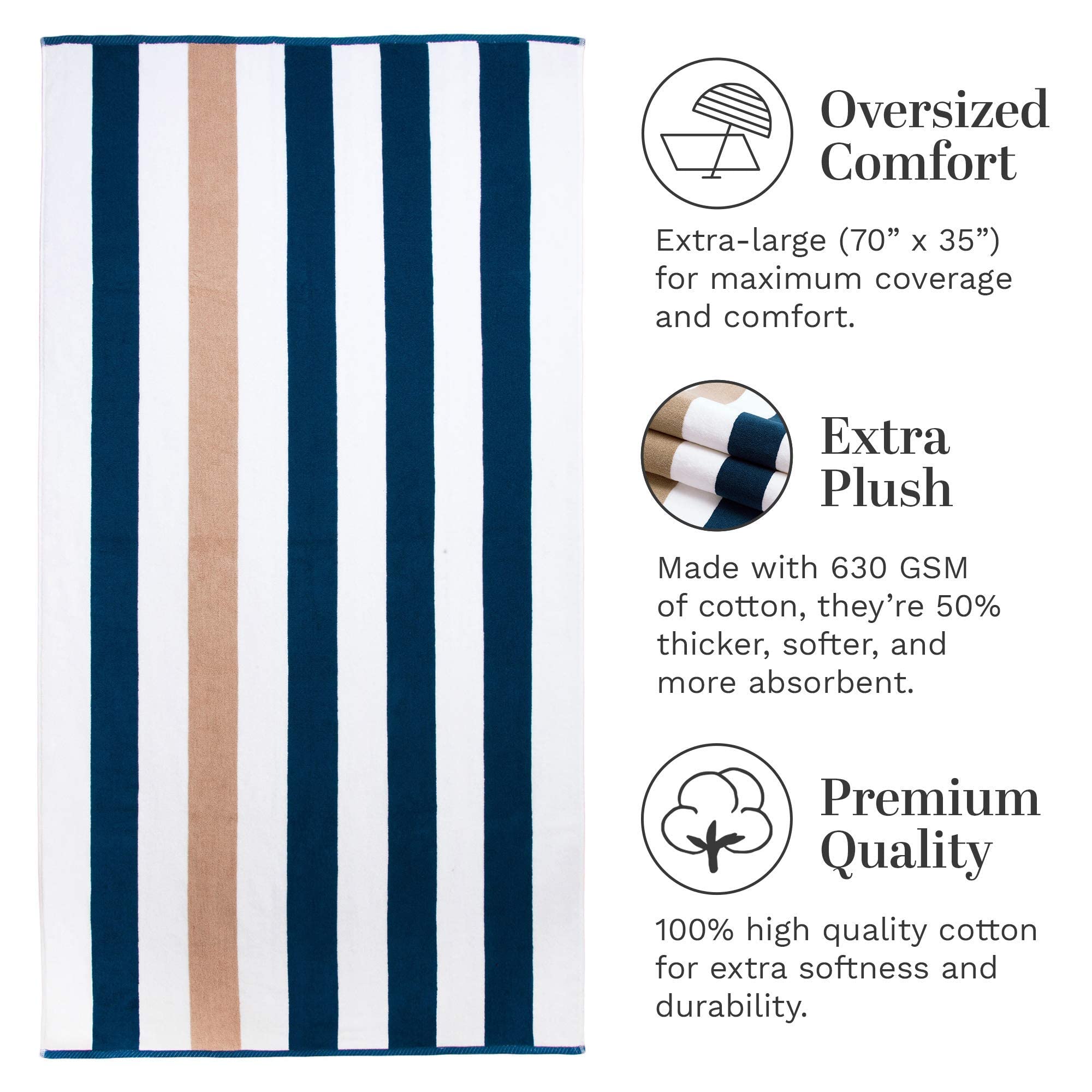 Plush Cabana Beach Towel by Laguna Beach Towel Co.