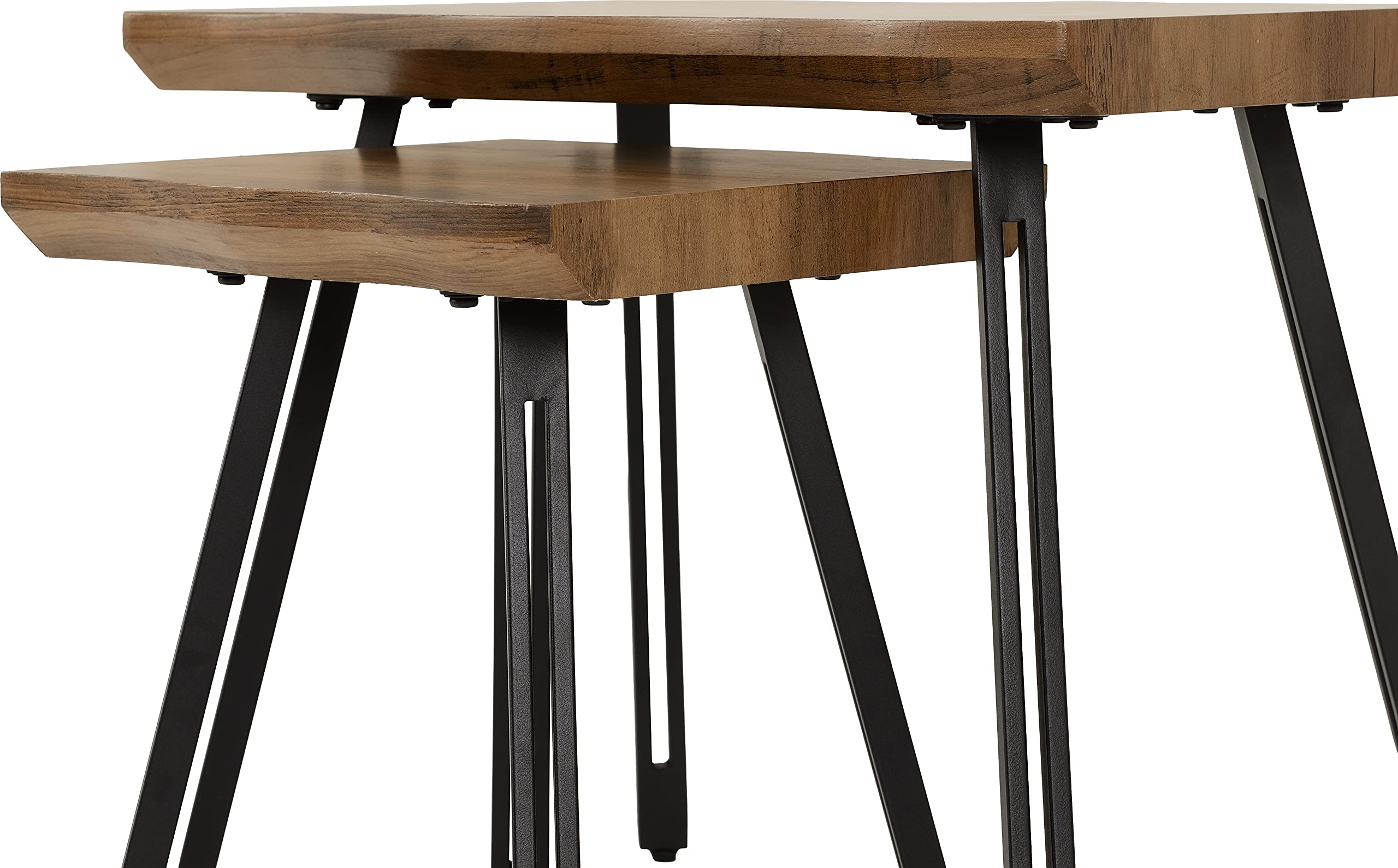 Seconique Quebec Wave Edge Nest Of Tables in Medium Oak Effect