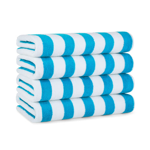Arkwright Cali Cabana Beach Towels (4-Pack, 30 x 60 in) - Oversized Pool Towels (Blue)