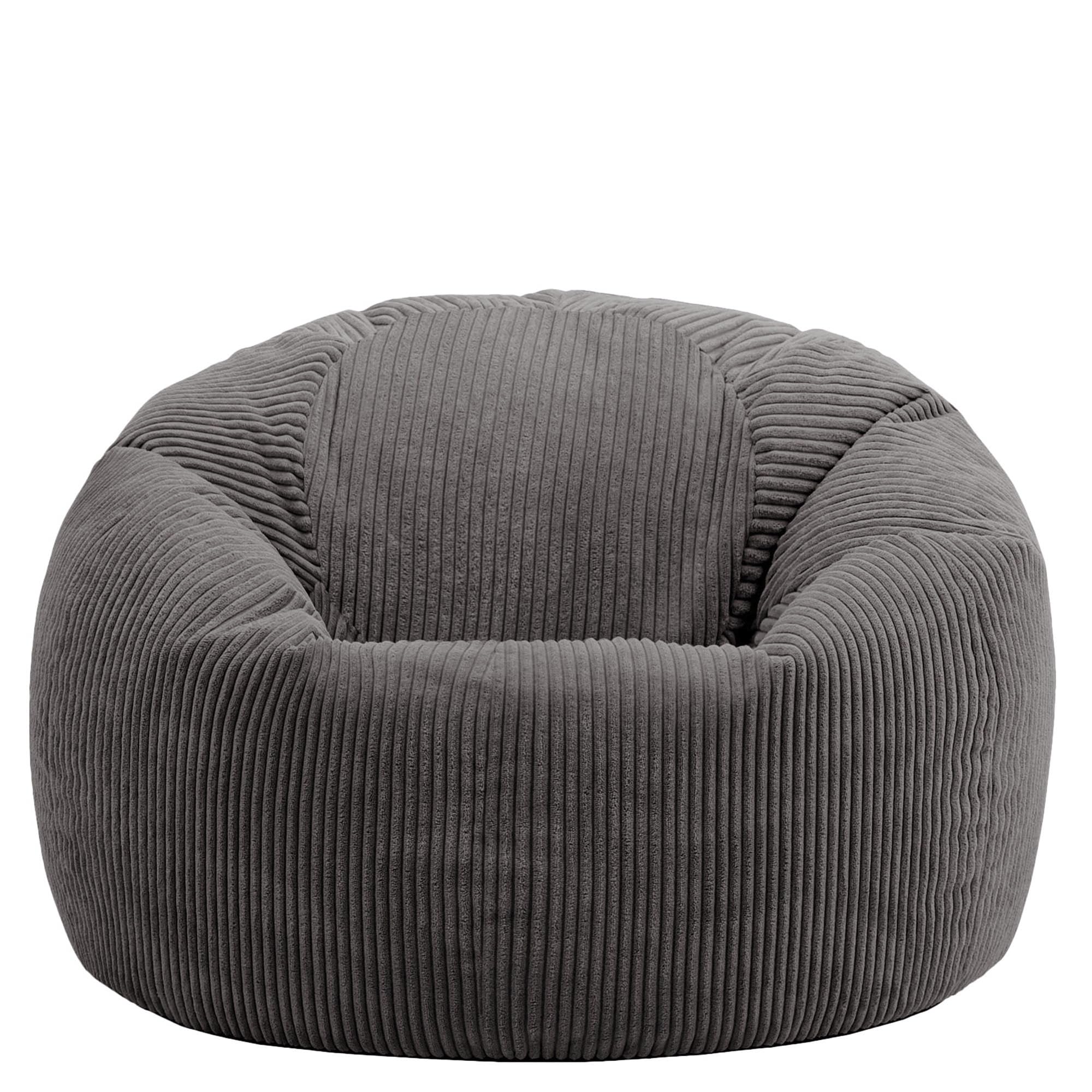 icon Kingston Cord Bean Bag with Filling Included, Set of 2, Grey