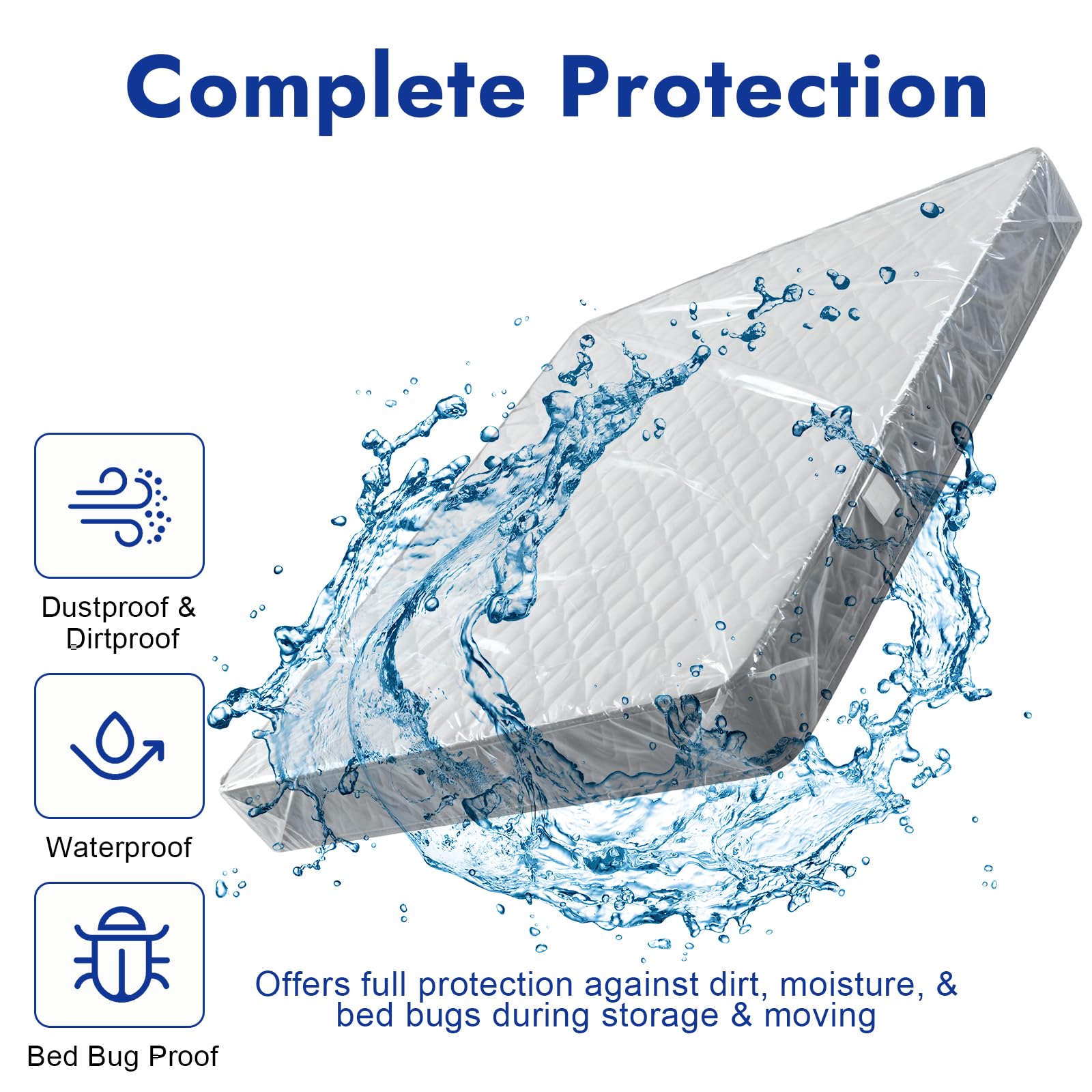 Waterproof Mattress Cover for Moving & Storage, 120 × 240 × 35 cm